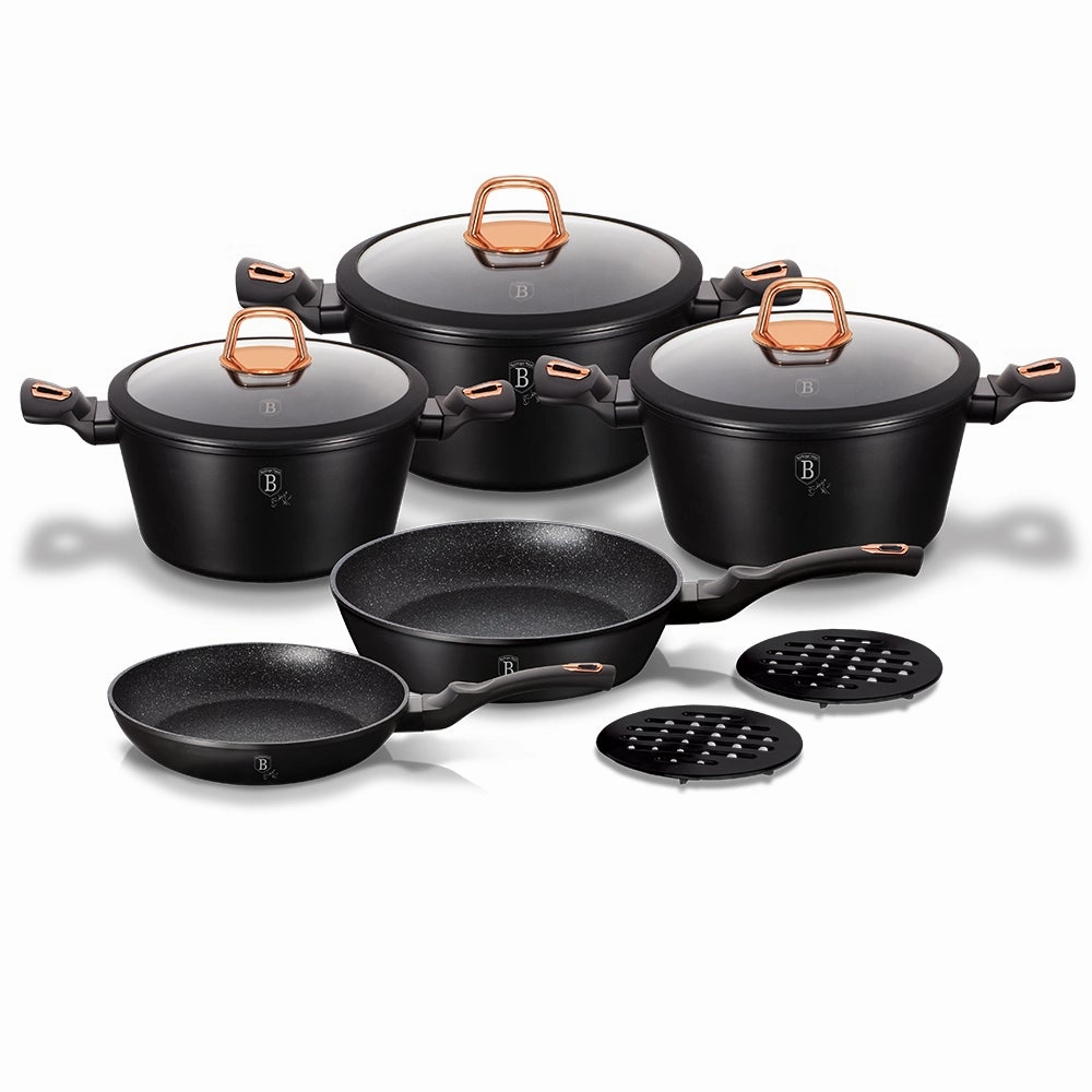 10-Piece Kitchen Cookware Set Black Rose Collection Cookware holiday sale