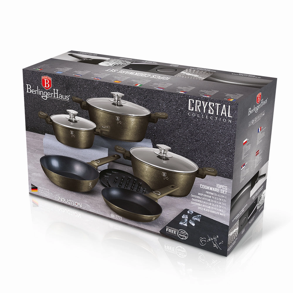 10-Piece Kitchen Cookware Set Crystal Collection