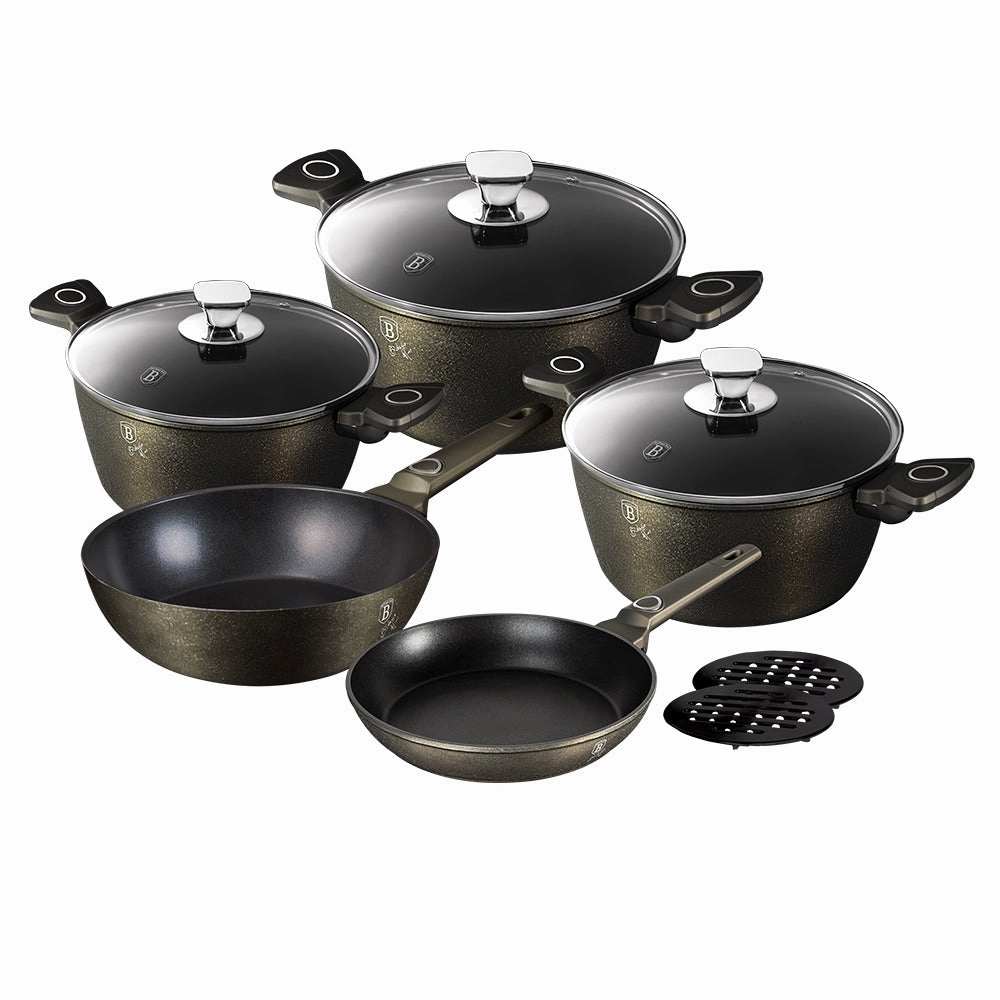 10-Piece Kitchen Cookware Set Crystal Collection Cookware holiday sale