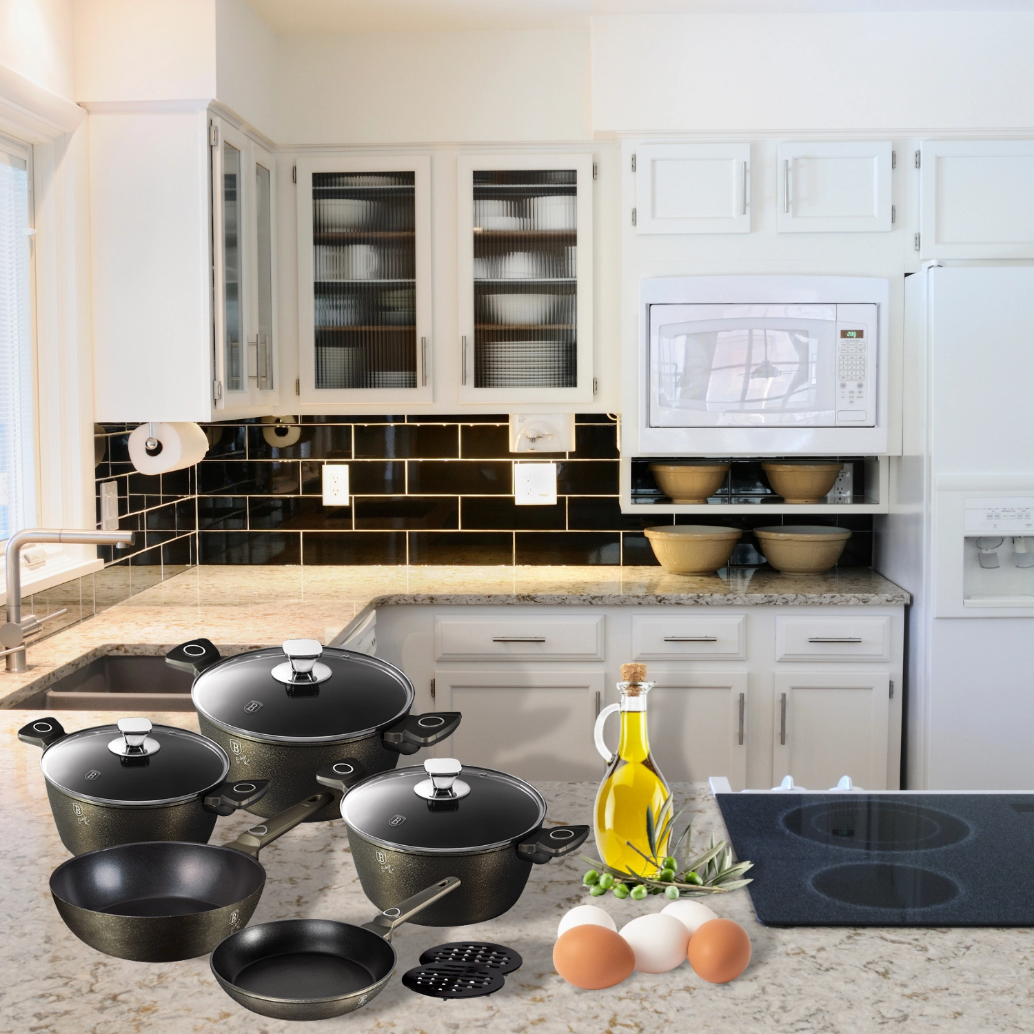 10-Piece Kitchen Cookware Set Crystal Collection