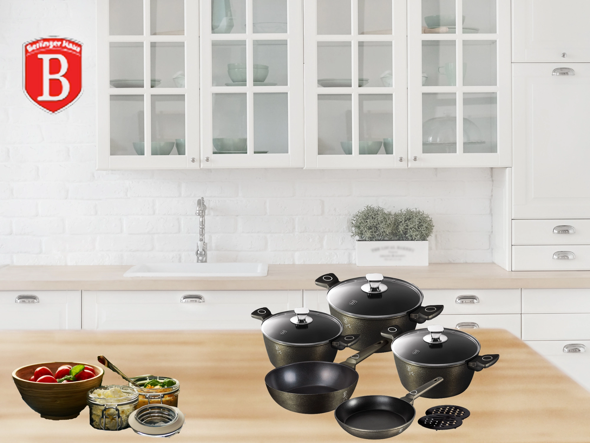 10-Piece Kitchen Cookware Set Crystal Collection