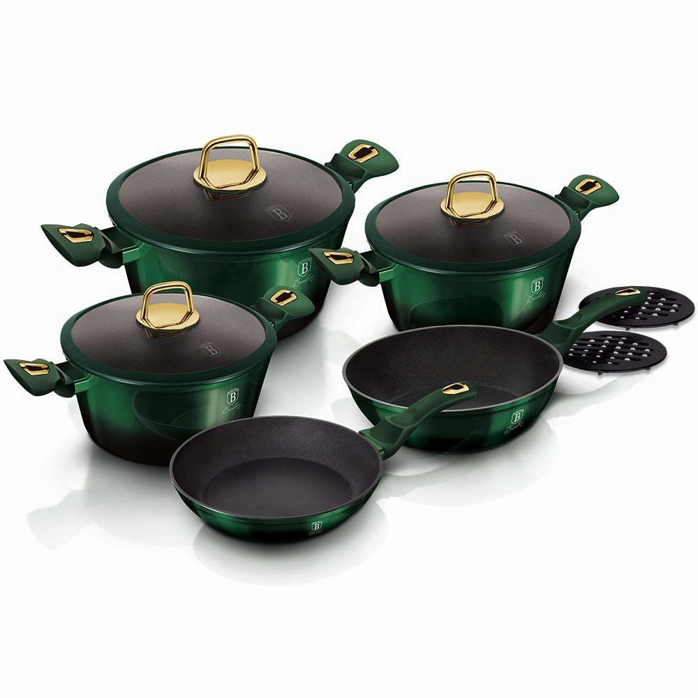 10-Piece Kitchen Cookware Set Emerald Collection