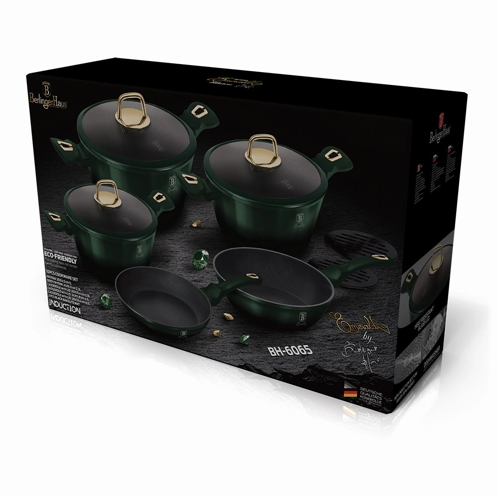 10-Piece Kitchen Cookware Set Emerald Collection