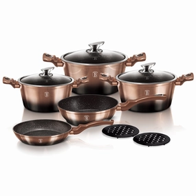 10-Piece Kitchen Cookware Set Rose Gold Noir Collection Cookware holiday sale