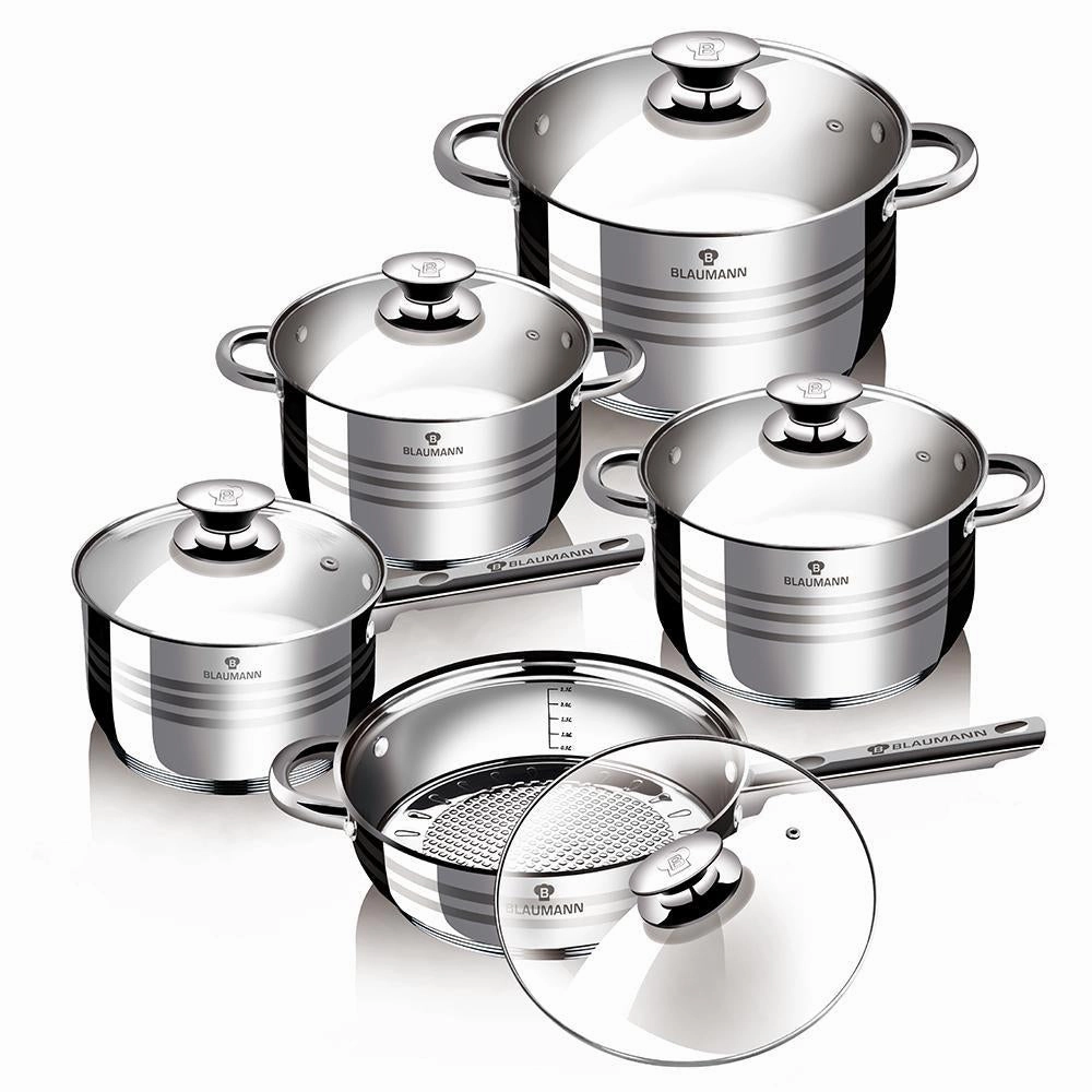 10-Pieces Jumbo Stainless Steel Gourmet Cookware Set Blauman Collection Cookware holiday sale