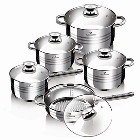 10-Pieces Jumbo Stainless Steel Gourmet Cookware Set Blauman Collection Cookware holiday sale