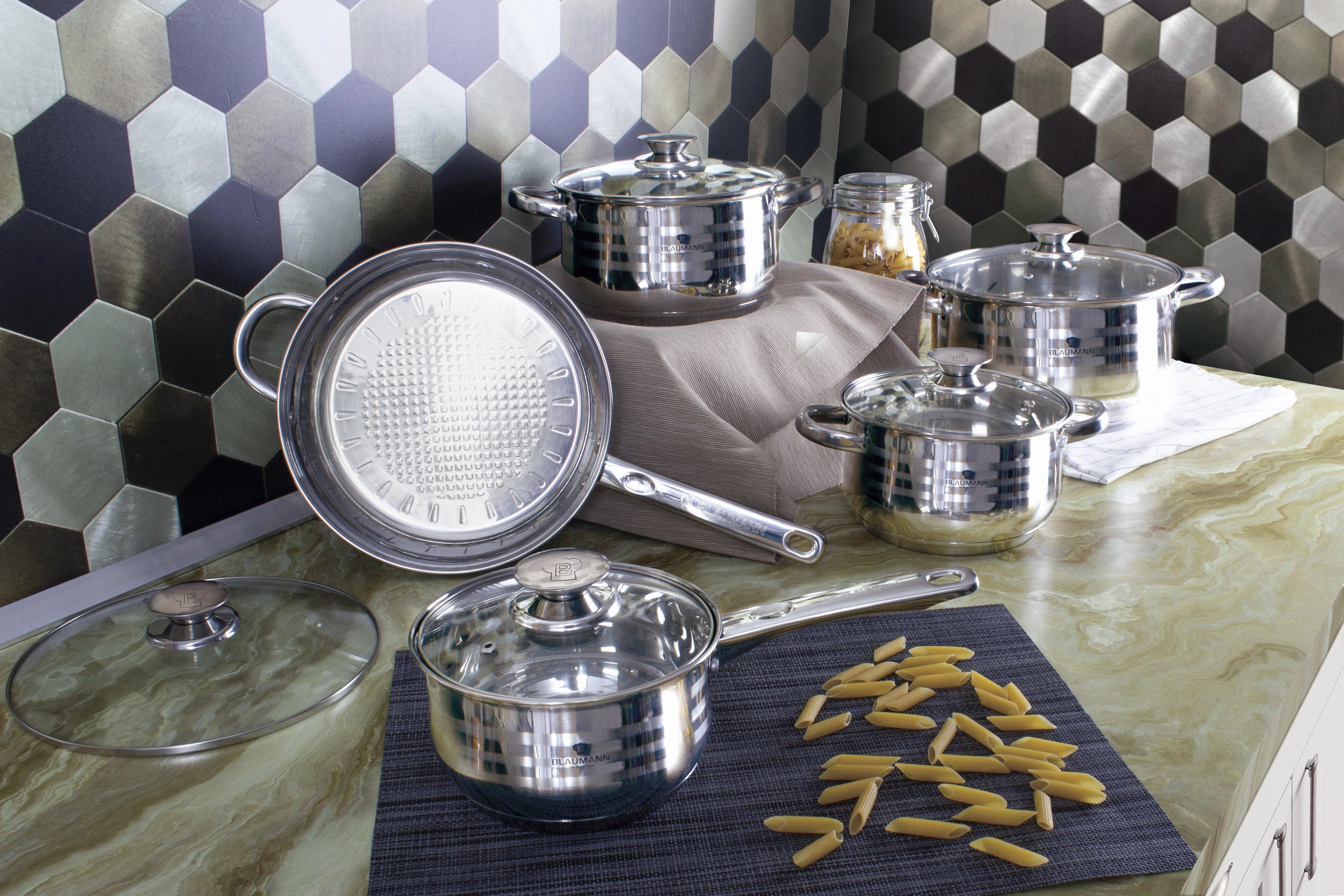 10-Pieces Jumbo Stainless Steel Gourmet Cookware Set Blauman Collection