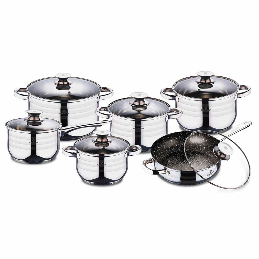 12-Piece Jumbo Stainless Steel Gourmet Cookware Set