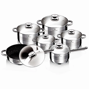 12-Piece Jumbo Stainless Steel Gourmet Cookware Set Cookware holiday sale