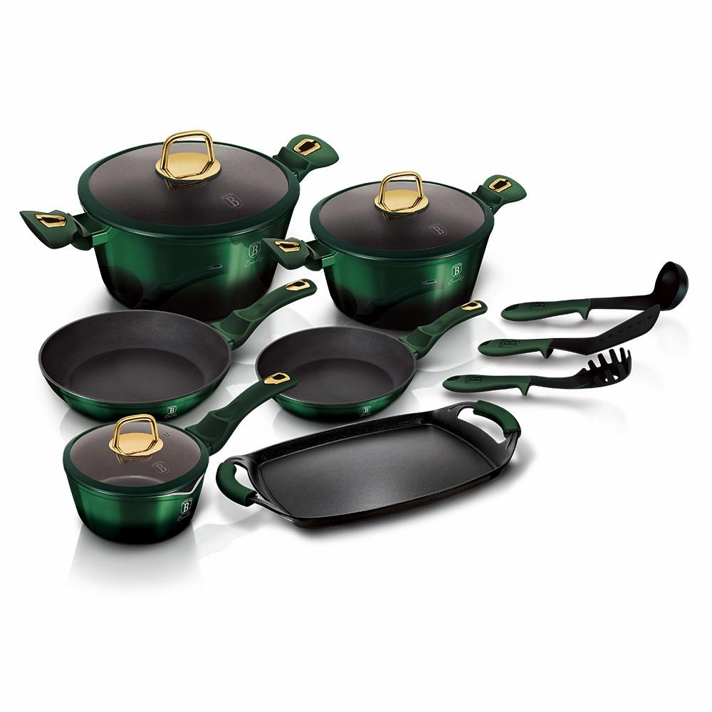 12-Piece Kitchen Cookware Set Emerald Collection