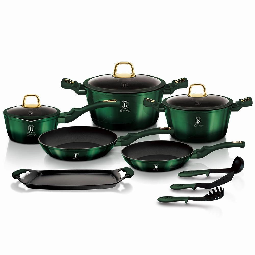 12-Piece Kitchen Cookware Set Emerald Collection