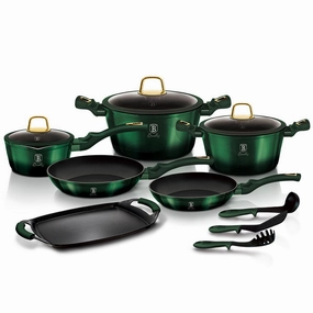 12-Piece Kitchen Cookware Set Emerald Collection Cookware holiday sale