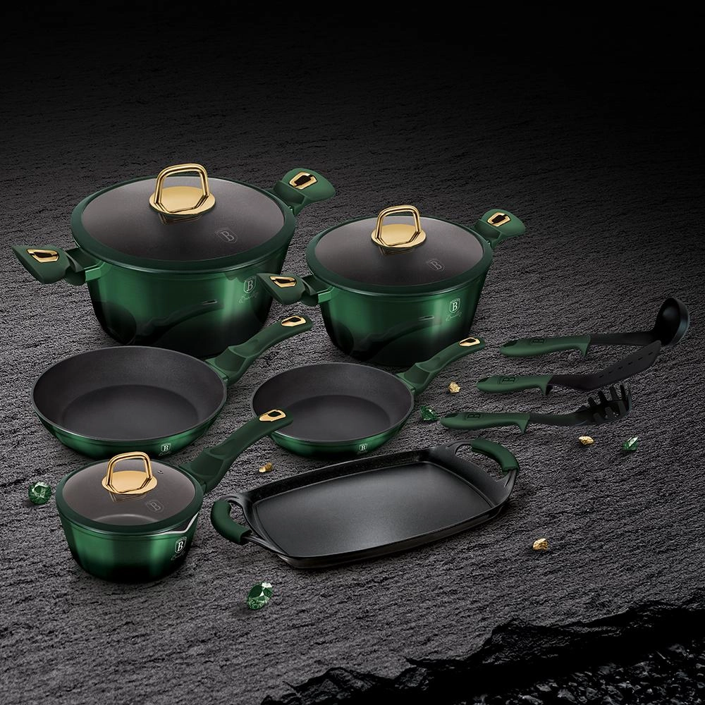 12-Piece Kitchen Cookware Set Emerald Collection