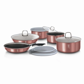 12-Pieces Cookware Set w/ Detached Ergonomic Handle I-Rose Collection Cookware holiday sale