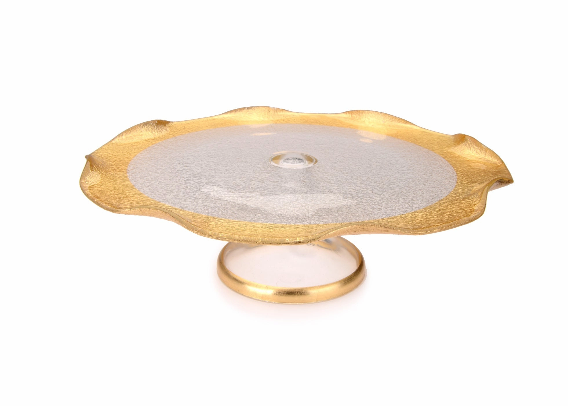 12" Cake Stand with Gold Wavy Decoration Serveware deals online