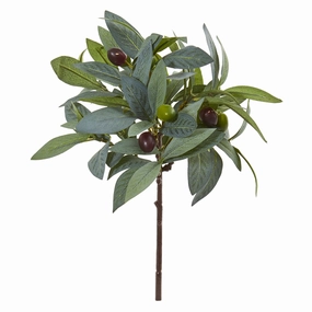 12" Olive Branch Artificial Plant with Berries (Set of 12) Faux Florals floral decor outlet