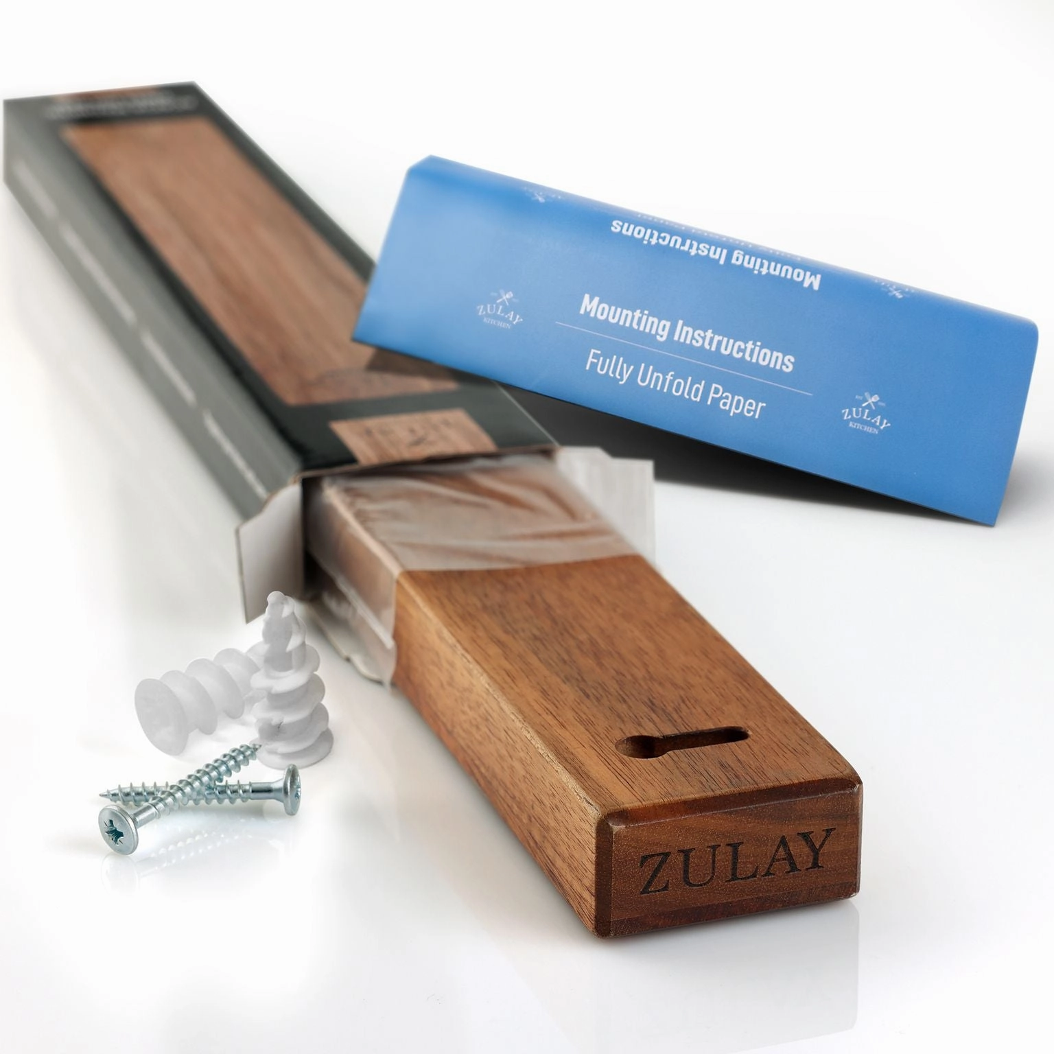 12inch Seamless Acacia Wood Magnetic Knife Holder