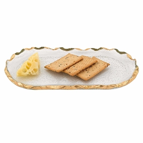 14 Glass Oval Edge Gold Leaf Platter Cooking Tools & Accessories outlet tools