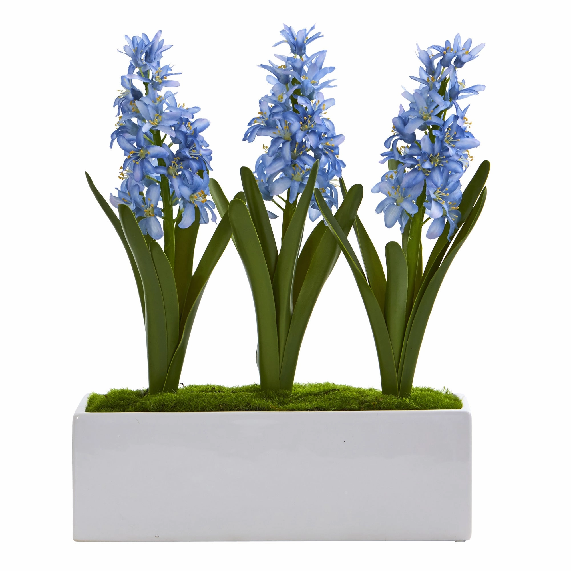 14" Hyacinth Artificial Arrangement in White Vase Faux Florals floral decor outlet