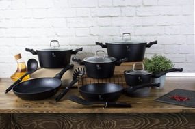 15-Piece Kitchen Cookware Set Black Collection Cookware holiday sale