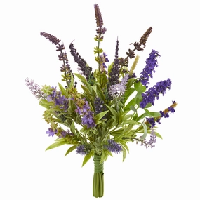 15" Lavender Artificial Flower Bouquet (Set of 3) Faux Florals floral decor outlet