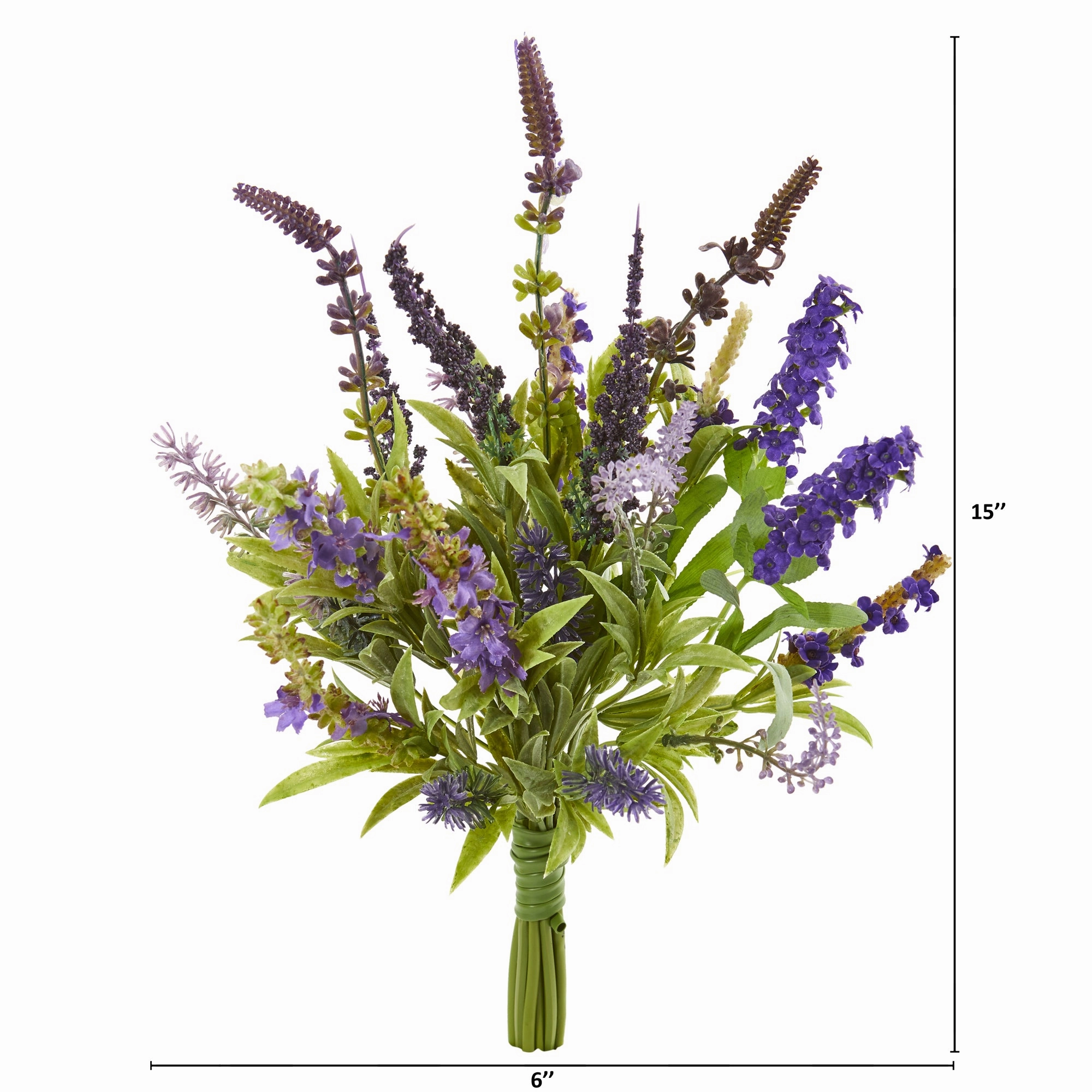 15" Lavender Artificial Flower Bouquet (Set of 3)