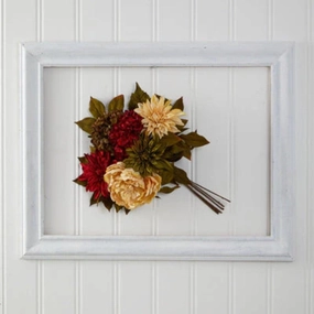 16" Peony Hydrangea and Dahlia Flower Bouquet (Set of 2) Faux Florals floral decor outlet