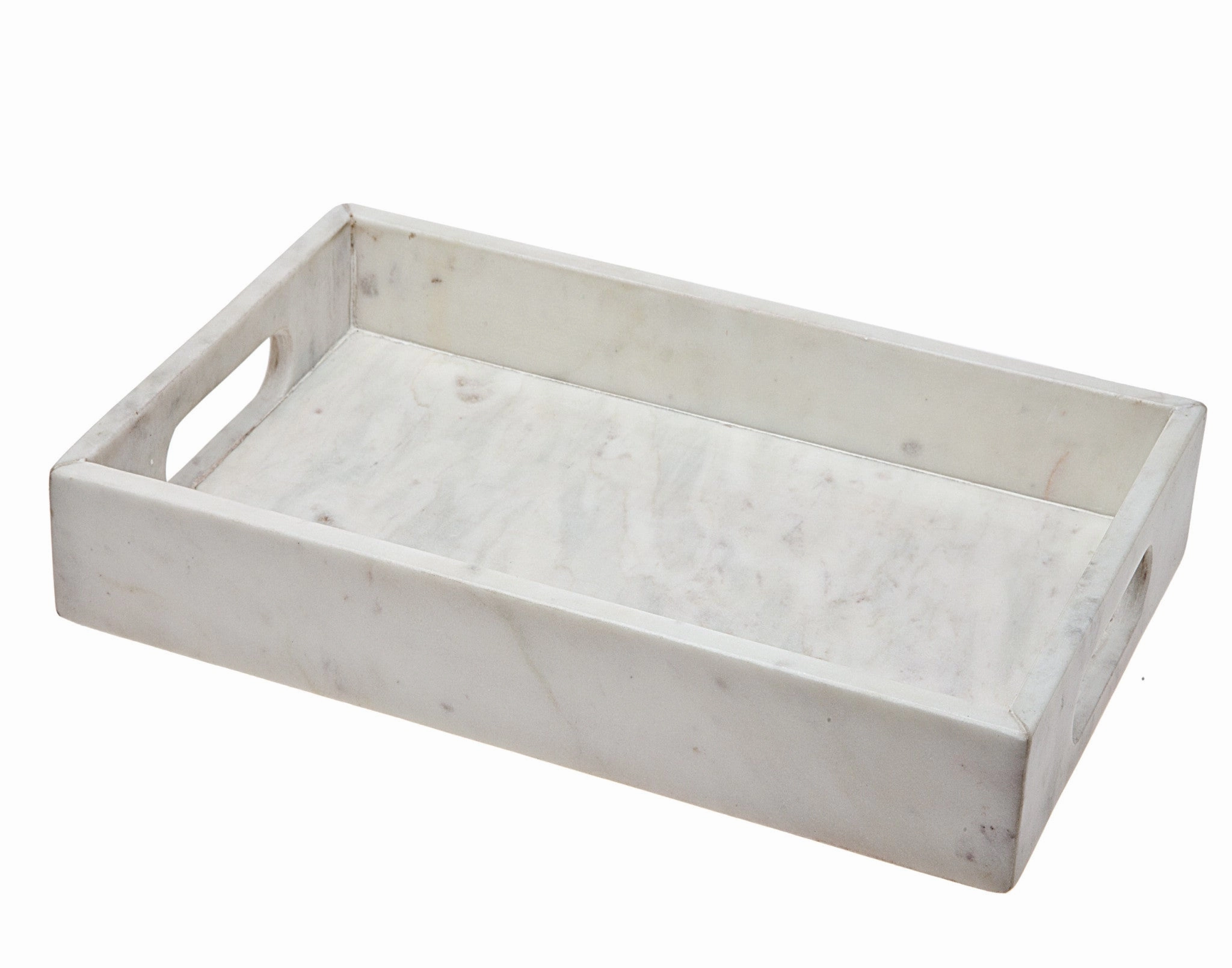 16" White Rectangular Marble Serving Tray With Handles Cooking Tools & Accessories outlet tools