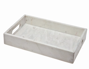 16" White Rectangular Marble Serving Tray With Handles Cooking Tools & Accessories outlet tools