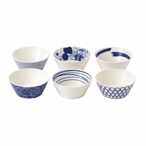 1815 Pacific Bowl 4.5in, Blue Mixed Patterns, Set of 6 Dinnerware bulk buy offers