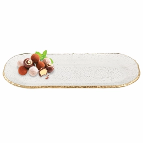 18 Mouth Blown Oval Edge Gold Leaf Platter Cooking Tools & Accessories outlet tools