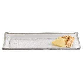 18 Mouth Blown Rectangular Edge Silver Serving Platter Or Tray Cooking Tools & Accessories outlet tools