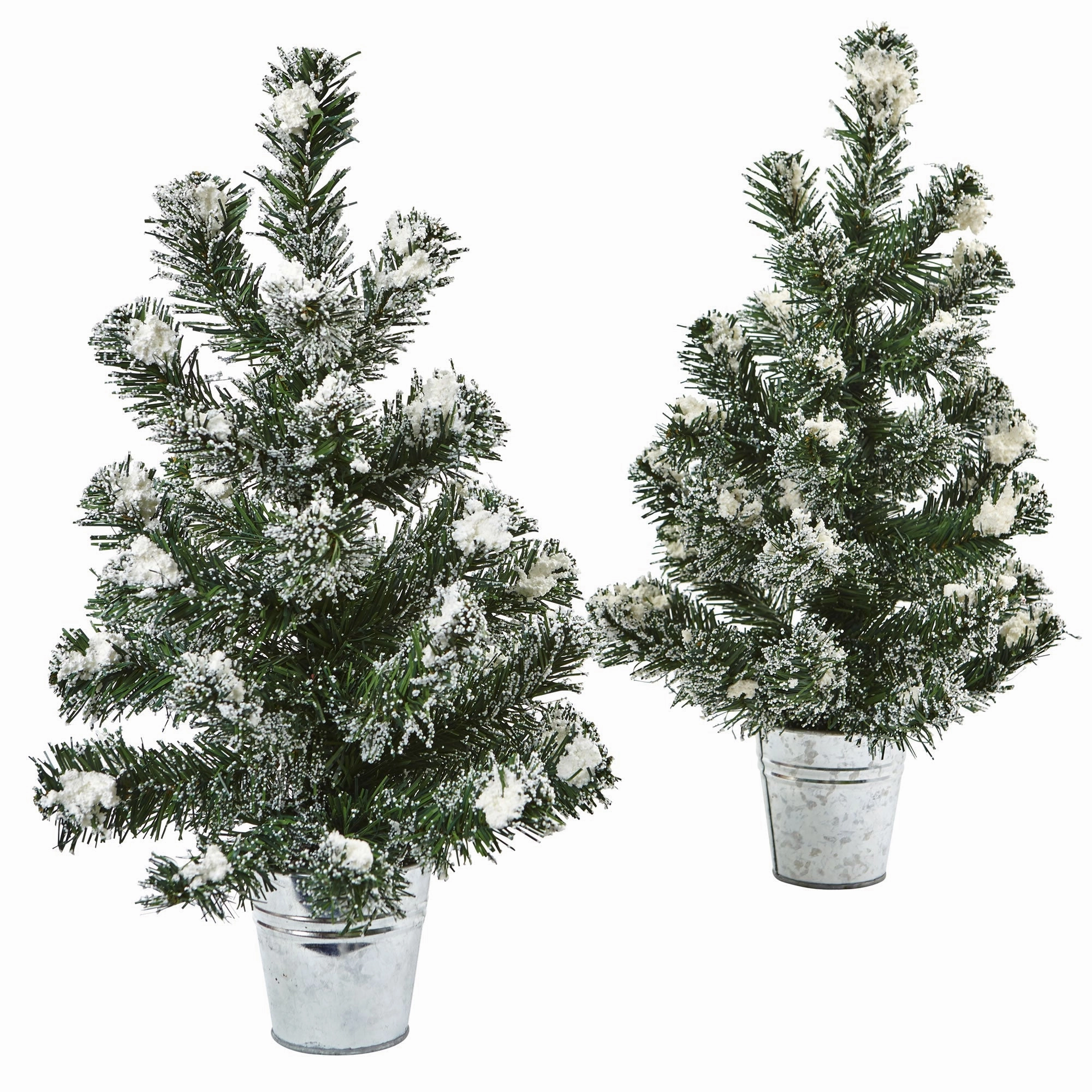 18" Snowy Pine Tree with Tin (Set of 2) Faux Florals online special