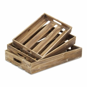 19" Brown Rectangular Wood Handmade Tray With Handles Cooking Tools & Accessories outlet tools