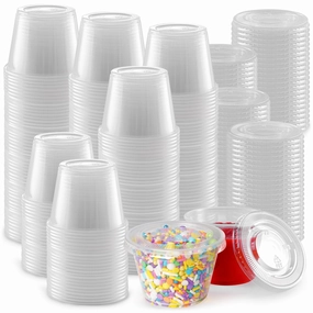 200 Cups Clear Jello Shot Cups with Lids 4oz Cooking Tools & Accessories hot price
