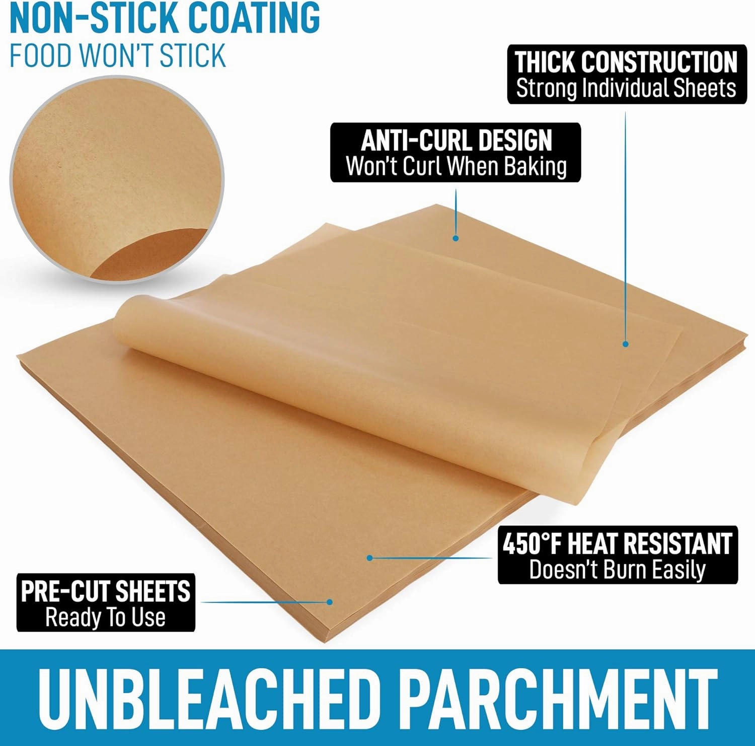 200 Pcs Parchment Paper Sheets