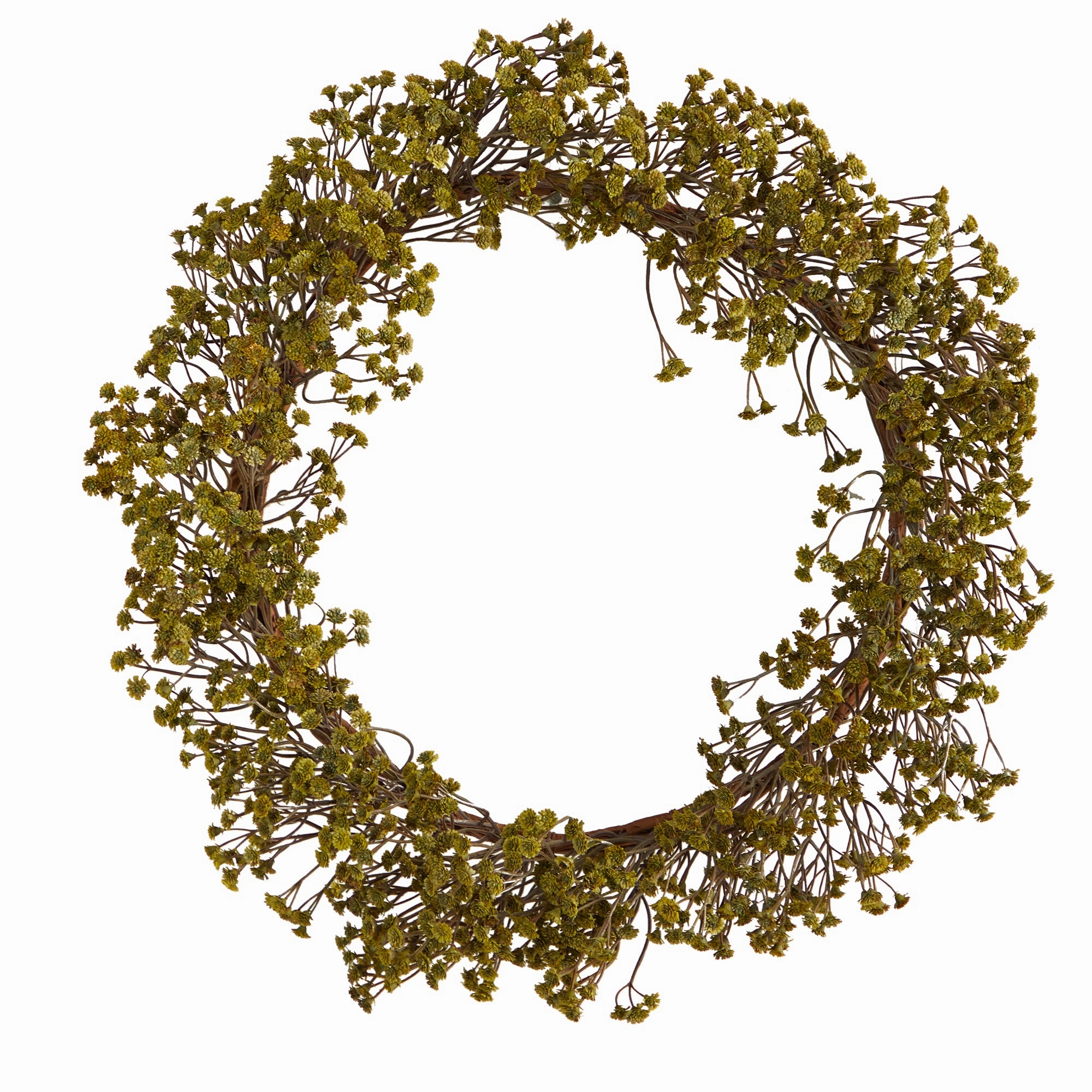 20" Autumn Gypsophila Artificial Wreath Faux Florals online special