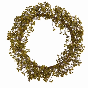 20" Autumn Gypsophila Artificial Wreath Faux Florals online special