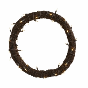20" Vine Wreath with 50 White Warm LED Lights Faux Florals floral decor outlet