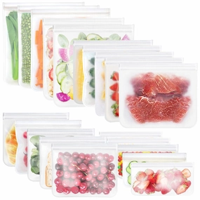 20Pcs Reusable Food Storage Bags Leakproof BPA Free Cooking Tools & Accessories clearance kits