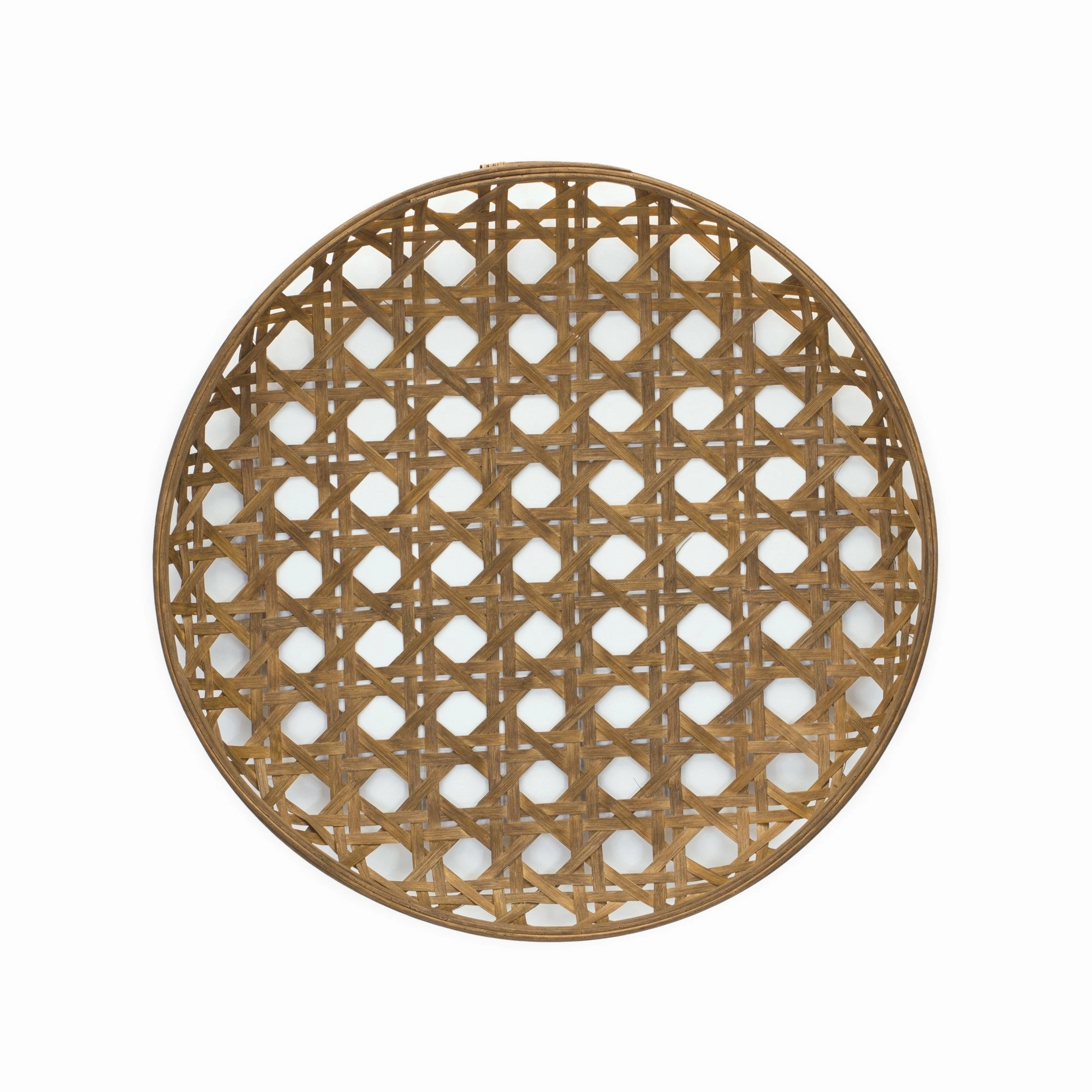 22" Brown Bamboo Weave Round Wood Tray Cooking Tools & Accessories outlet tools