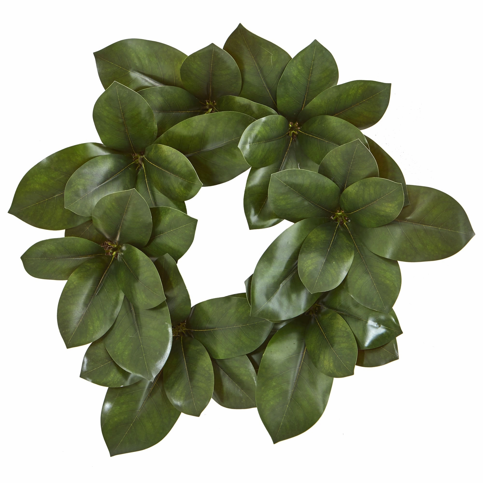22" Magnolia Leaf Artificial Wreath Faux Florals floral decor outlet