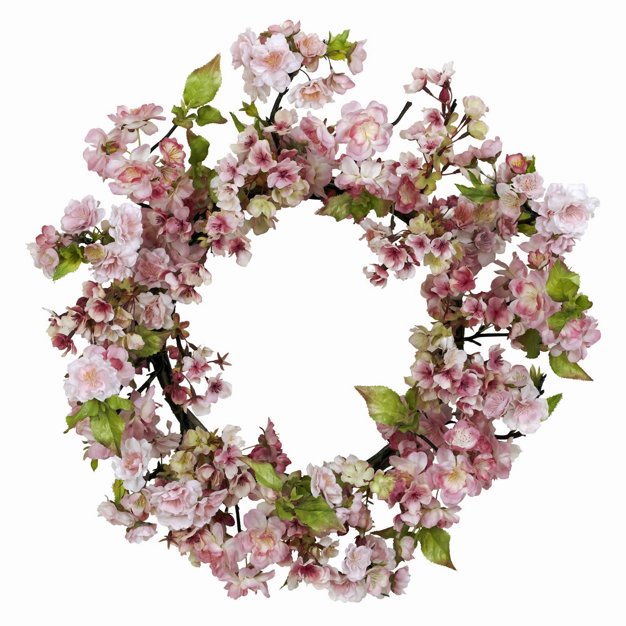 24" Cherry Blossom Wreath Faux Florals floral decor outlet