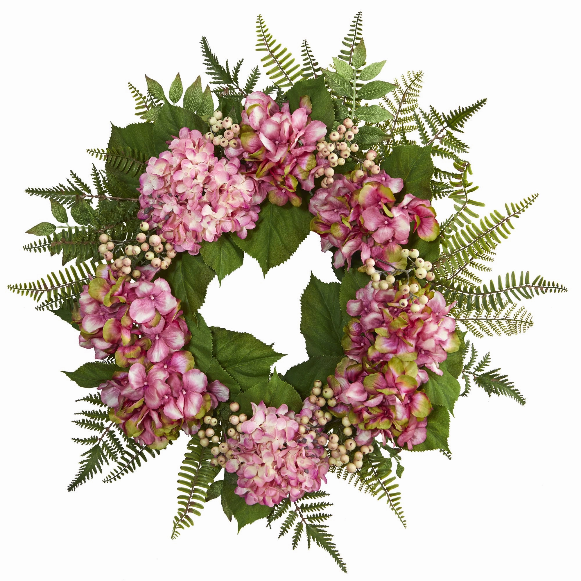 24" Hydrangea Berry Wreath Faux Florals online special