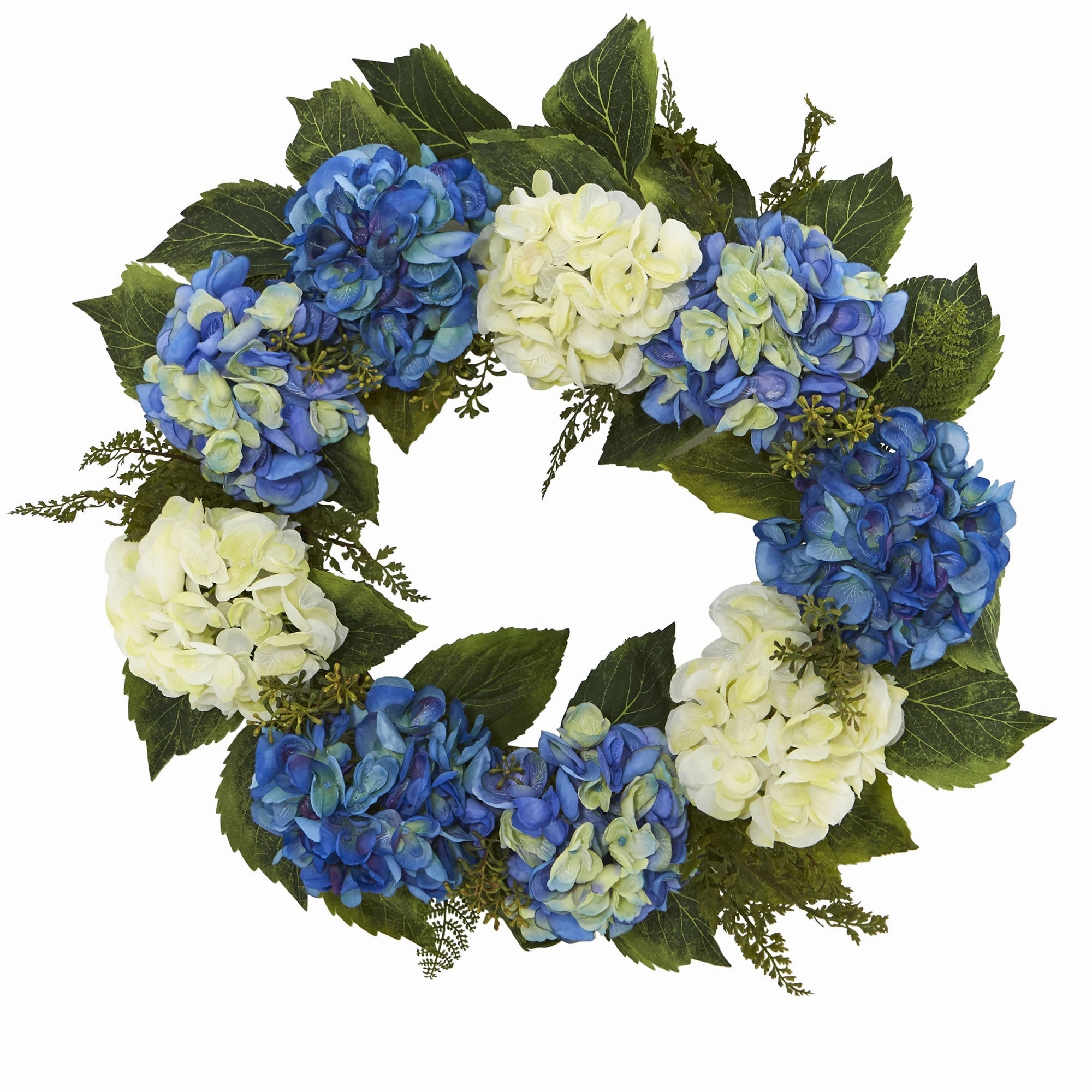 24" Hydrangea Wreath Faux Florals floral decor outlet