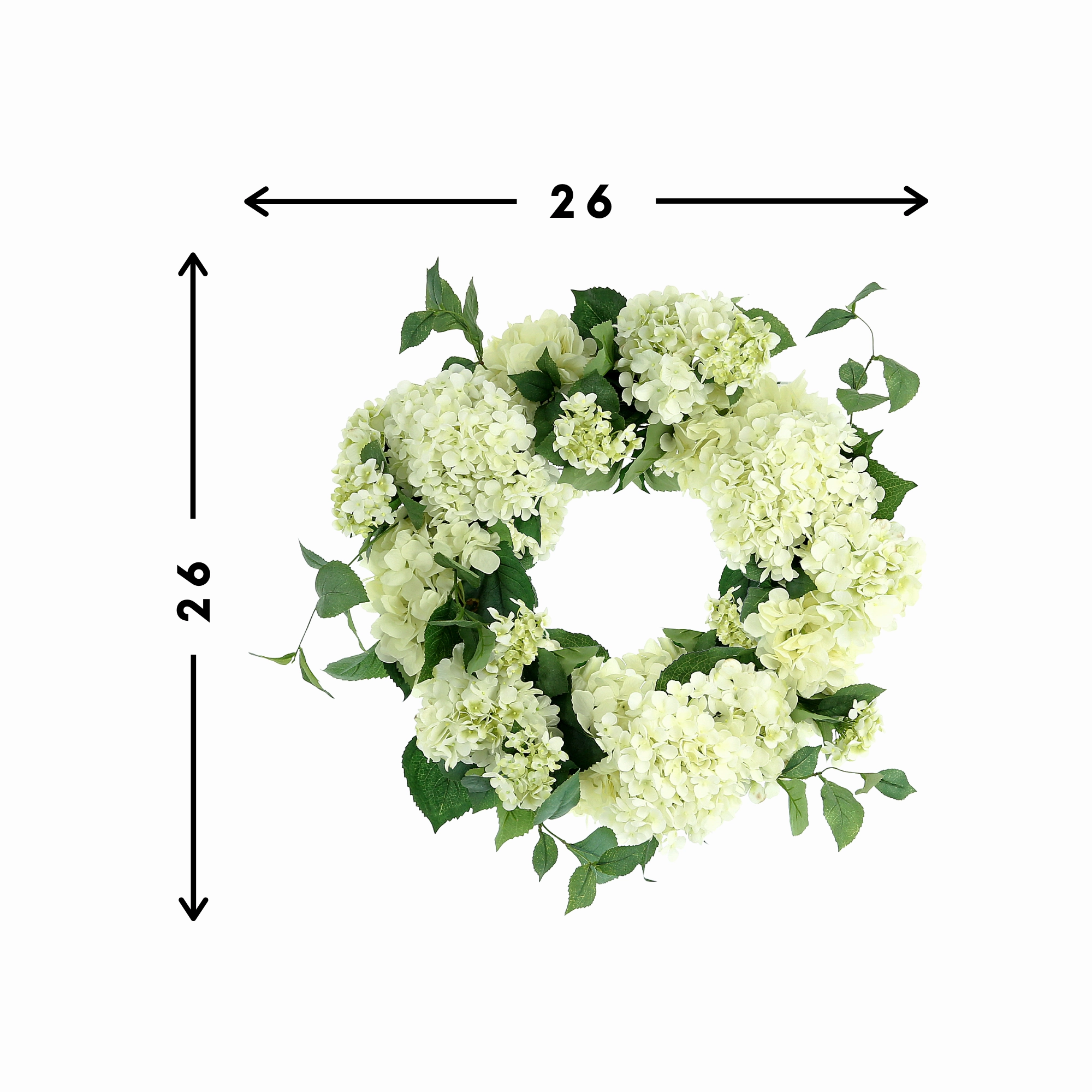 26" Assorted Hydrangea Wreath with Buds