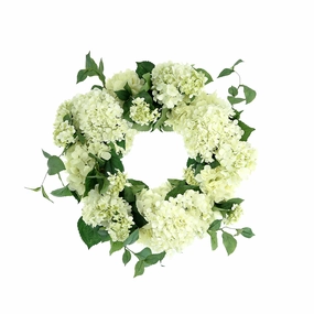 26" Assorted Hydrangea Wreath with Buds Faux Florals home florals discount