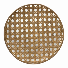 26" Brown Bamboo Weave Round Wood Tray Cooking Tools & Accessories outlet tools