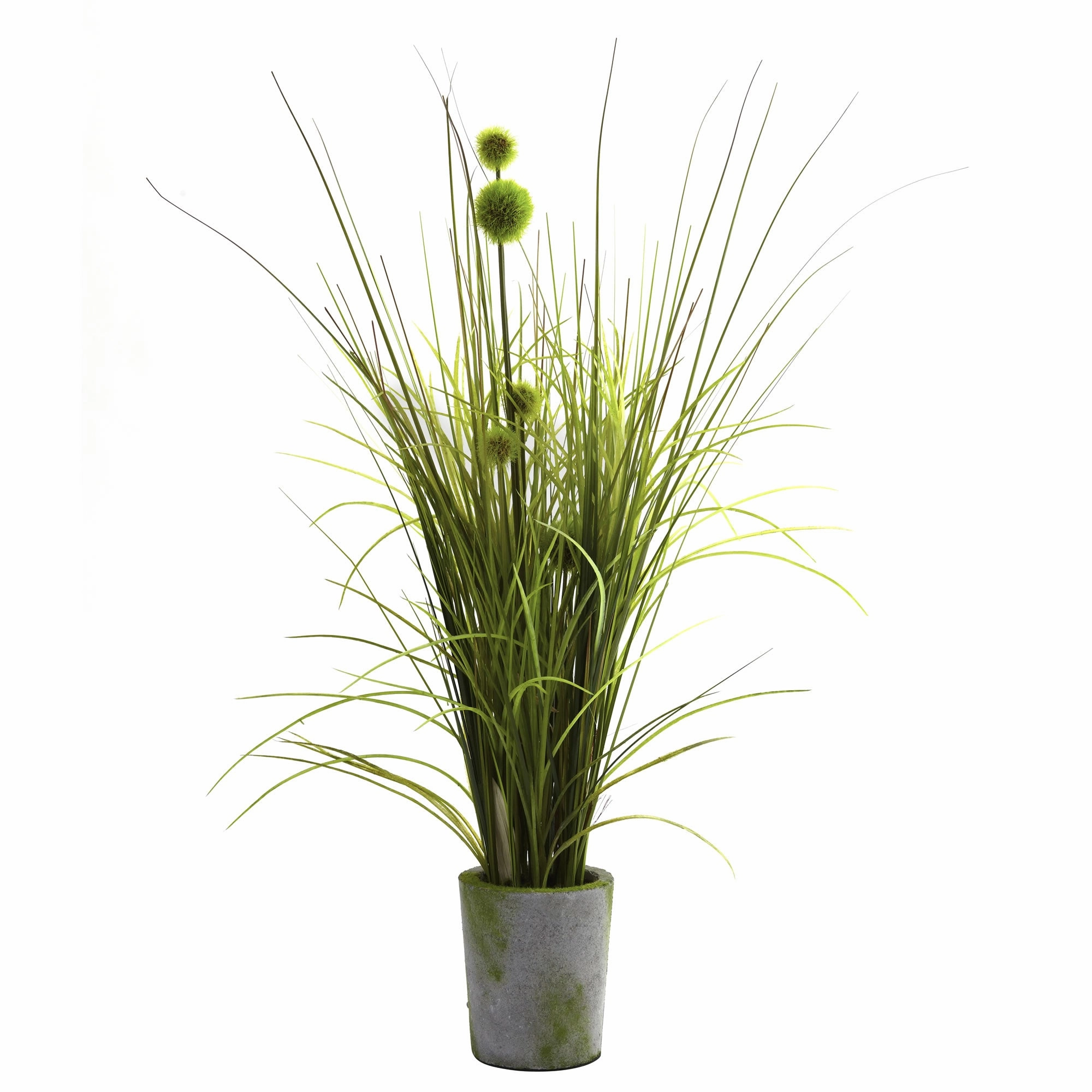 26" Grass & Dandelion w/Cement Planter Faux Florals floral decor outlet