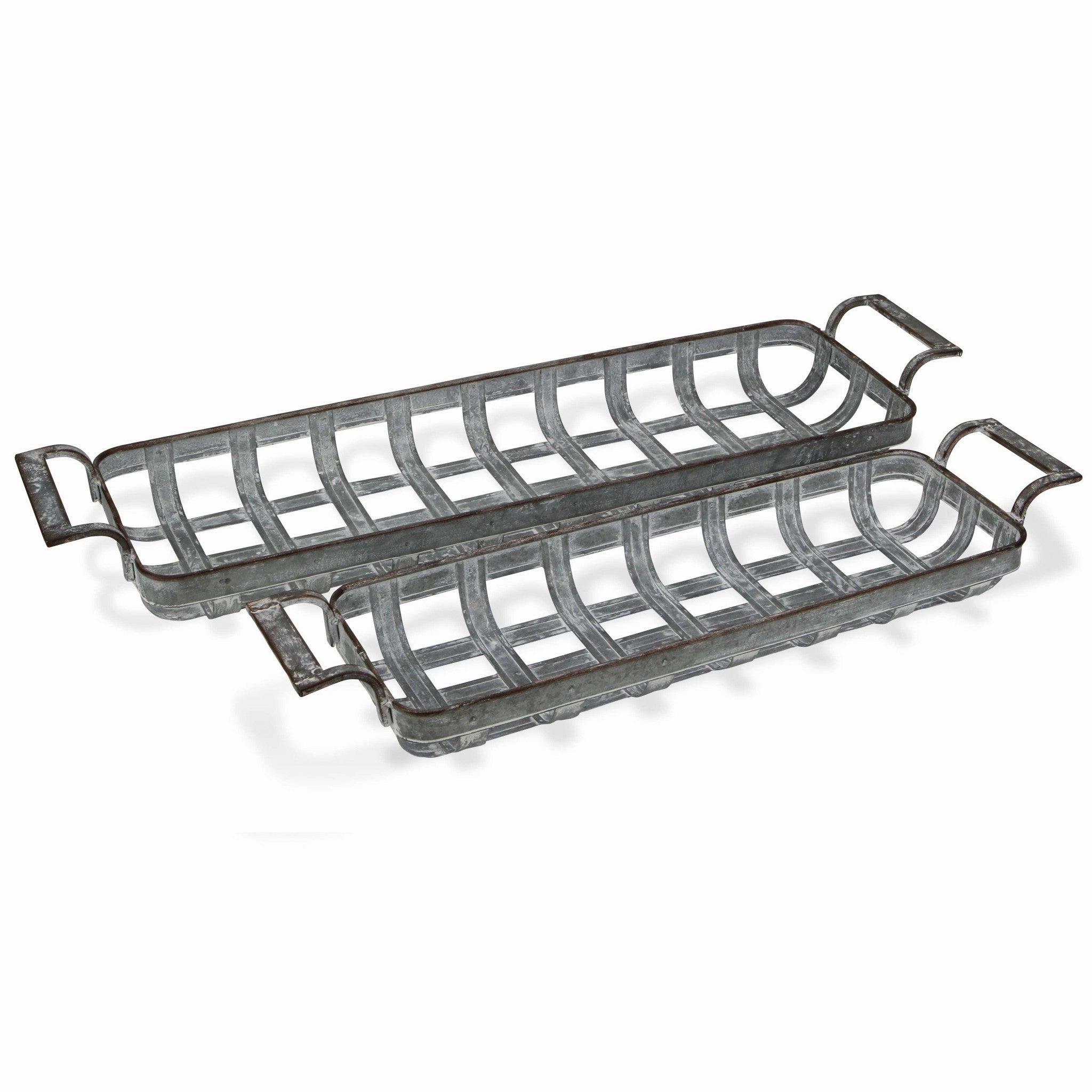 29" Gray Rectangular Metal Handmade Tray With Handles Cooking Tools & Accessories outlet tools
